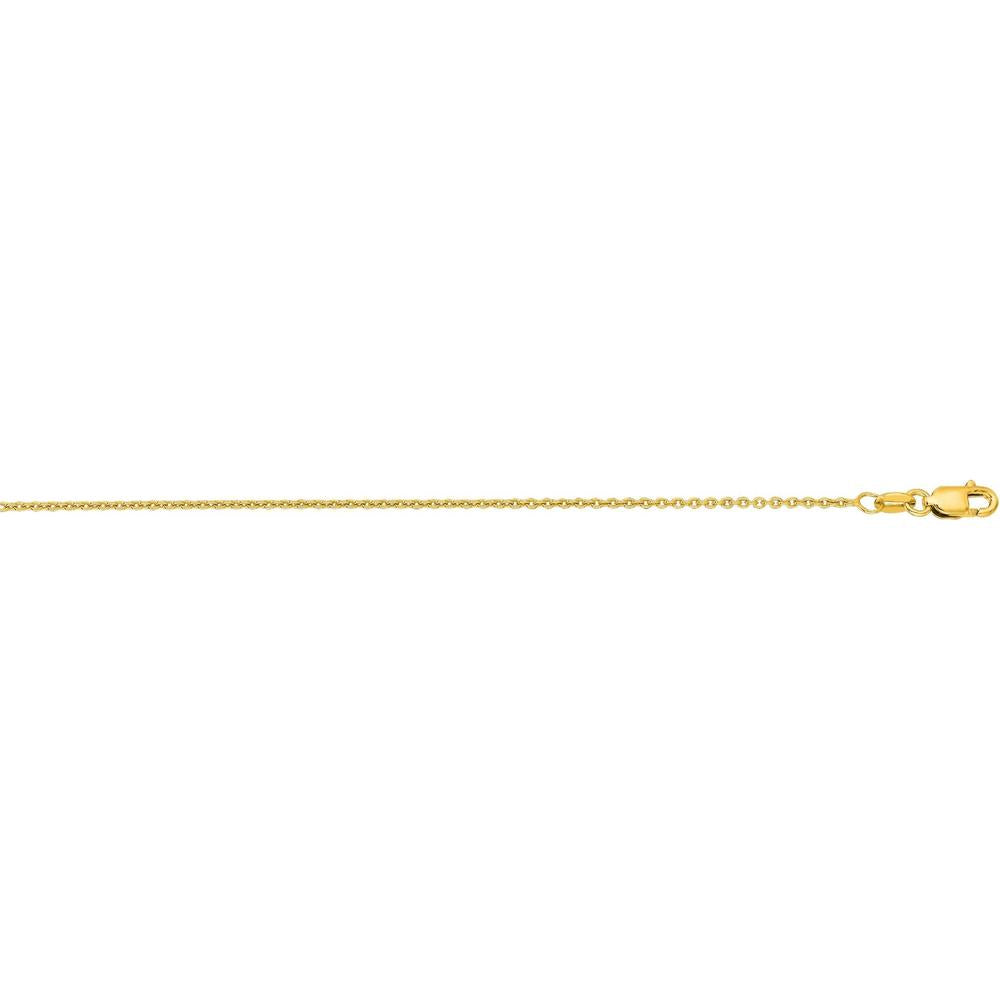 14K Yellow Gold 20" Oval Cable Chain with Polished Finish - 1.2mm Width by Orozza Fine Jewelry