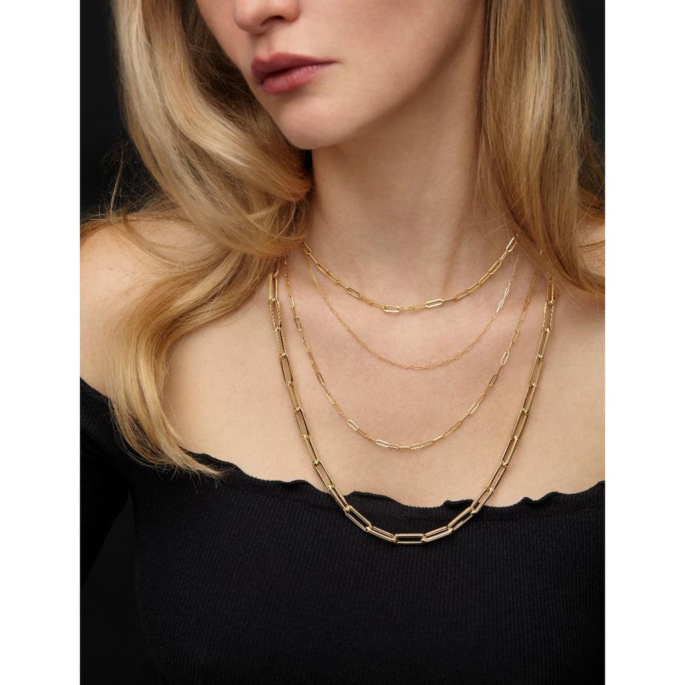 14K Yellow Gold 20" Paperclip Chain Necklace with Lobster Lock - 2.1mm Link Width by Orozza Fine Jewelry