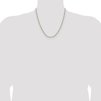 14K Yellow Gold 20" Pavé Figaro Chain Necklace - 2.3mm Wide with Rhodium Accents by Oro Pregiato