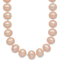 14K Yellow Gold 20" Pink Freshwater Cultured Pearl Necklace with 62 Near-Round Pearls by Monteluci Fine Jewelry