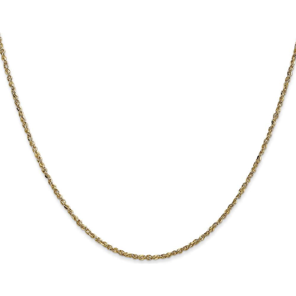 14K Yellow Gold 20" Polished Ropa Chain Necklace - 1.7mm Width by 0