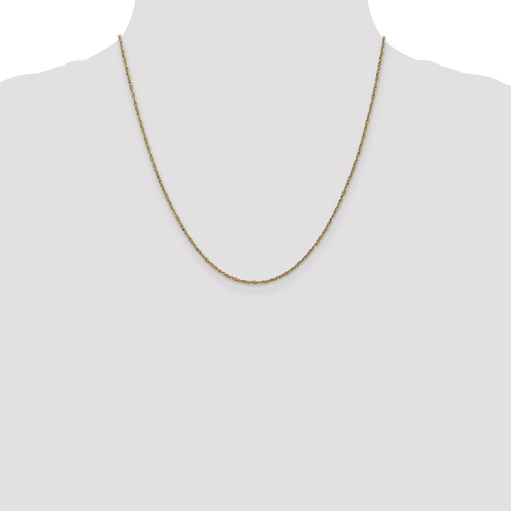 14K Yellow Gold 20" Polished Ropa Chain Necklace - 1.7mm Width by 0
