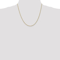 14K Yellow Gold 20" Polished Rope Chain Necklace with Lobster Clasp - 1.5mm Width