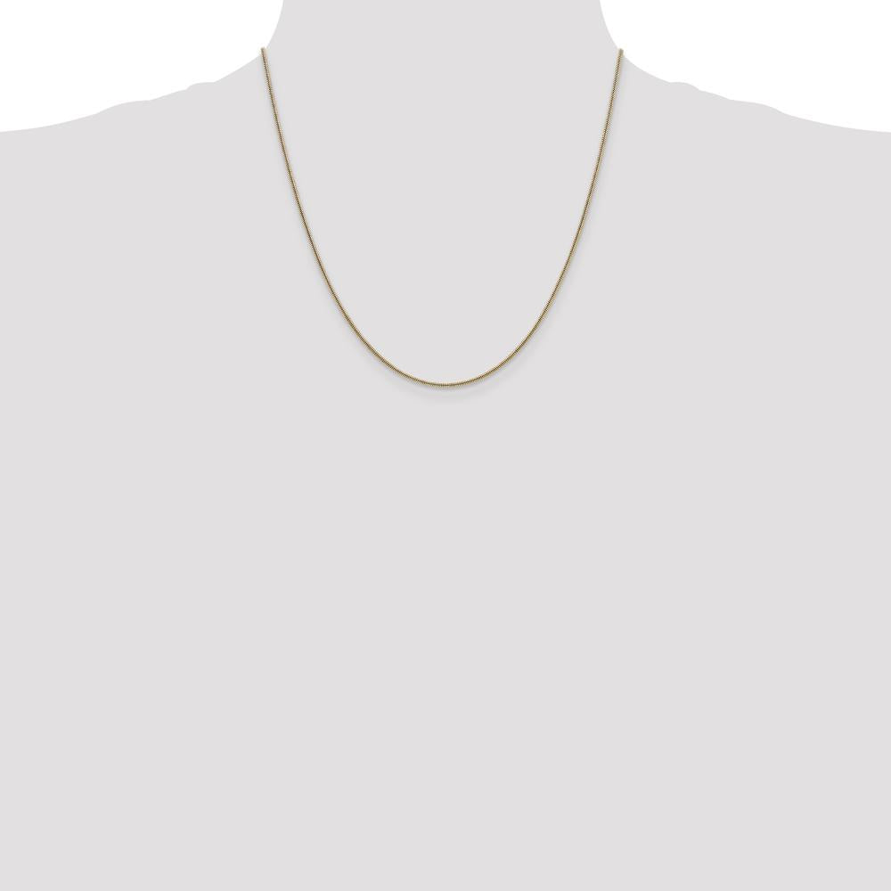 14K Yellow Gold 20" Round Snake Chain with Lobster Clasp - 1.4mm Width by 0