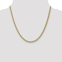 14K Yellow Gold 20" Semi-Solid 3-Wire Wheat Chain - 2.6mm Width by Oro Pregiato