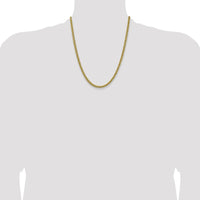 14K Yellow Gold 20" Semi-Solid 3-Wire Wheat Chain Necklace by Oro Pregiato