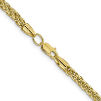 14K Yellow Gold 20" Semi-Solid 3-Wire Wheat Chain Necklace with Lobster Clasp by IBGoodman