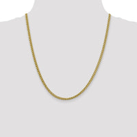 14K Yellow Gold 20" Semi-Solid 3-Wire Wheat Chain Necklace with Lobster Clasp by IBGoodman