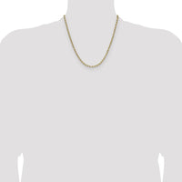 14K Yellow Gold 20" Semi-Solid Beveled Paperclip Chain Necklace by Oro Pregiato