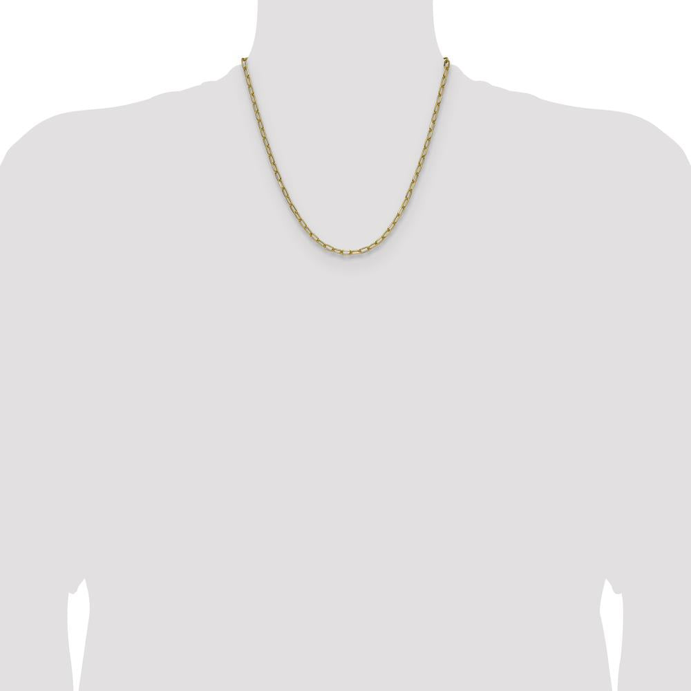 14K Yellow Gold 20" Semi-Solid Beveled Paperclip Chain Necklace by Oro Pregiato