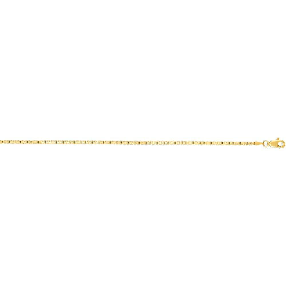 14K Yellow Gold 20" Semi-Solid Box Chain with Polished Finish - 1.8mm Width by Orozza Fine Jewelry