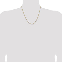 14K Yellow Gold 20" Semi-Solid Curb Chain Necklace - 1.85mm Width by Oro Pregiato