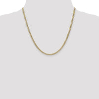 14K Yellow Gold 20" Semi-Solid Curb Chain Necklace with Lobster Clasp - 3.35mm Width by Oro Pregiato