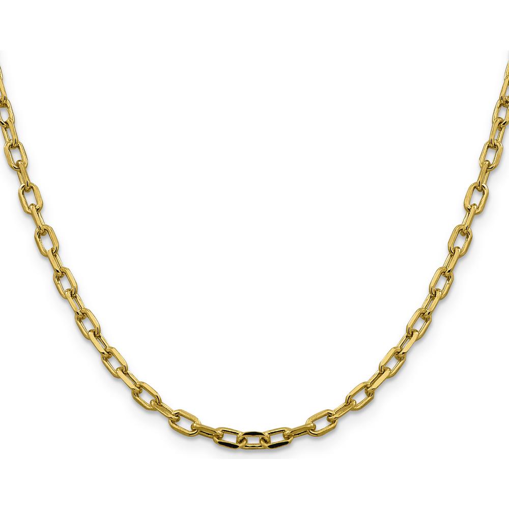 14K Yellow Gold 20" Semi-Solid Diamond-Cut Open Link Cable Chain - 3.7mm Width by Oro Pregiato