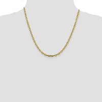 14K Yellow Gold 20" Semi-Solid Diamond-Cut Open Link Cable Chain - 3.7mm Width by Oro Pregiato