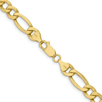 14K Yellow Gold 20" Semi-Solid Figaro Chain Necklace - 8.5mm Width by Oro Pregiato