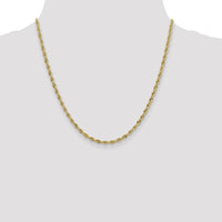 14K Yellow Gold 20" Semi-Solid Rope Chain Necklace - 3mm by Oro Pregiato