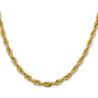 14K Yellow Gold 20" Semi-Solid Rope Chain Necklace with Lobster Clasp - 5.4mm by Oro Pregiato