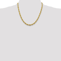 14K Yellow Gold 20" Semi-Solid Rope Chain Necklace with Lobster Clasp - 5.4mm by Oro Pregiato
