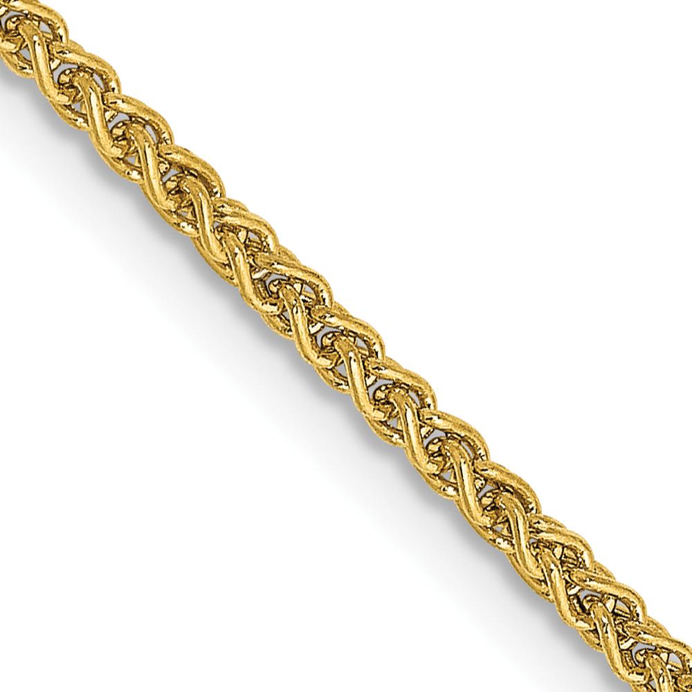 14K Yellow Gold 20" Semi-Solid Wheat Chain Necklace - Polished Finish with Lobster Clasp by Oro Pregiato