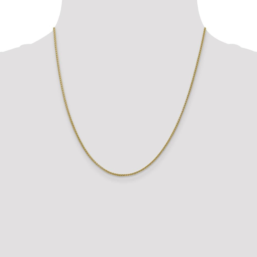 14K Yellow Gold 20" Semi-Solid Wheat Chain Necklace - Polished Finish with Lobster Clasp by Oro Pregiato