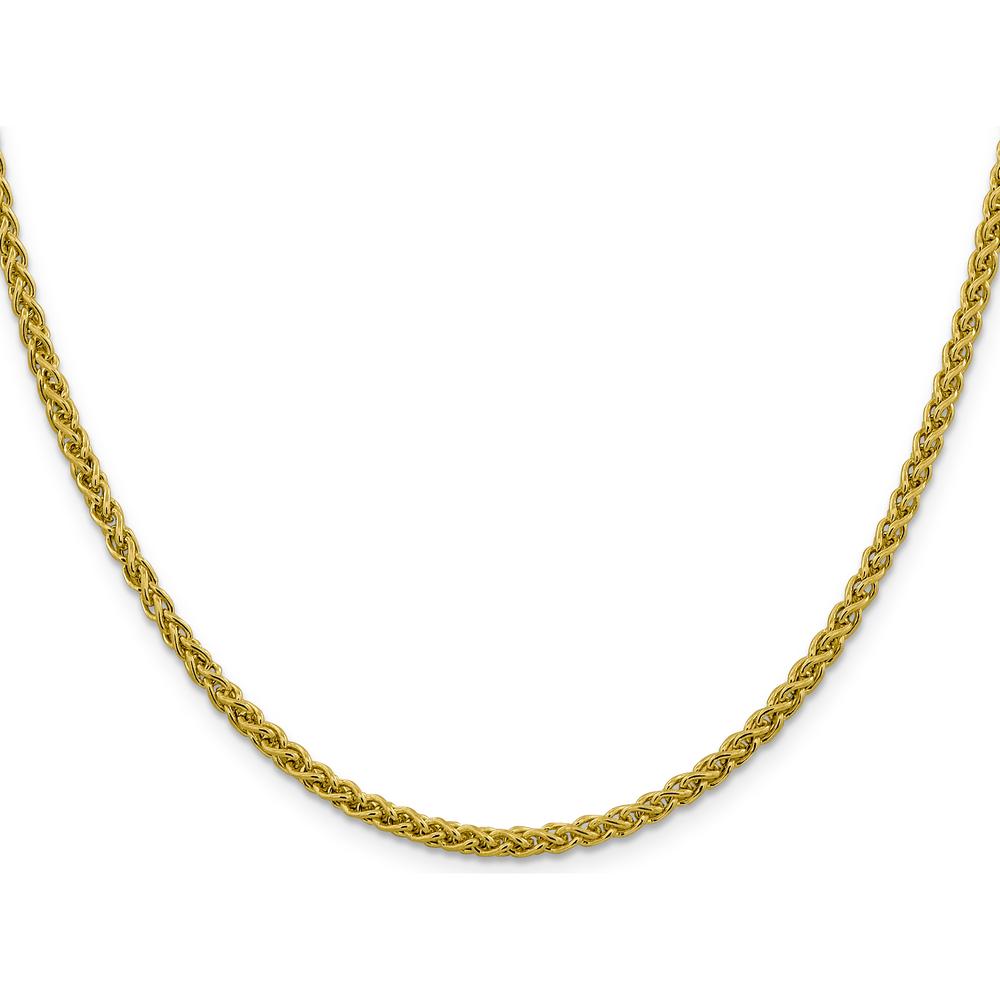 14K Yellow Gold 20" Semi-Solid Wheat Chain Necklace with Lobster Clasp - 3.45mm by Oro Pregiato