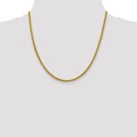 14K Yellow Gold 20" Semi-Solid Wheat Chain Necklace with Lobster Clasp - 3.45mm by Oro Pregiato