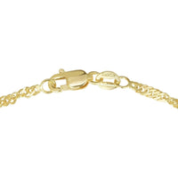 14K Yellow Gold 20" Singapore Chain Necklace with Diamond-Cut Textured Finish - 1.8mm by Orozza Fine Jewelry