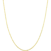14K Yellow Gold 20" Singapore Chain Necklace with Diamond-Cut Textured Finish - 1.8mm by Orozza Fine Jewelry
