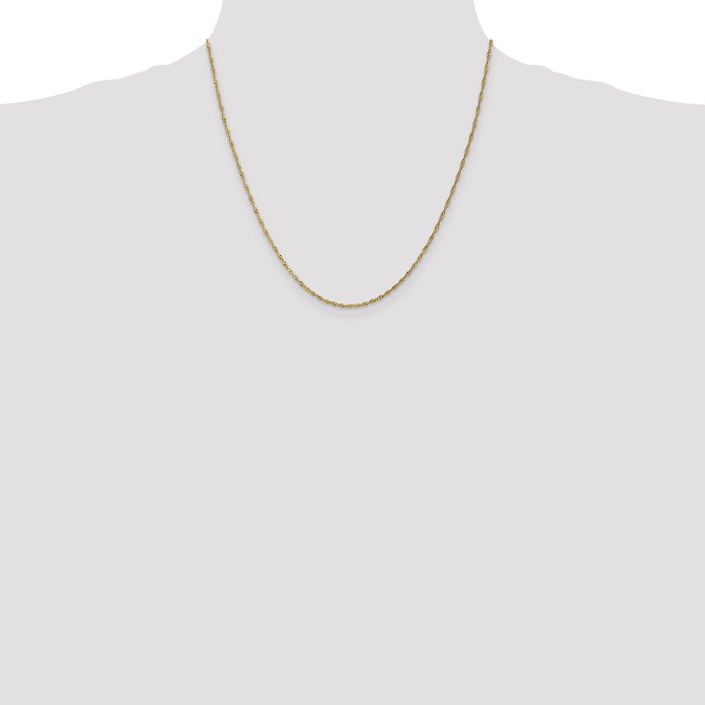 14K Yellow Gold 20" Singapore Chain with Polished Finish and Spring Ring Clasp by Oro Pregiato
