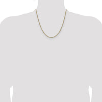 14K Yellow Gold 20" Singapore Chain with Rhodium Accent - 1.65mm Thickness by Oro Pregiato