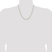 14K Yellow Gold 20" Singapore Chain with Rhodium Accents - 1.4mm Thick by Oro Pregiato