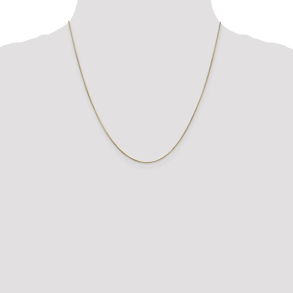 14K Yellow Gold 20" Snake Chain Necklace - 0.65mm Width by 0