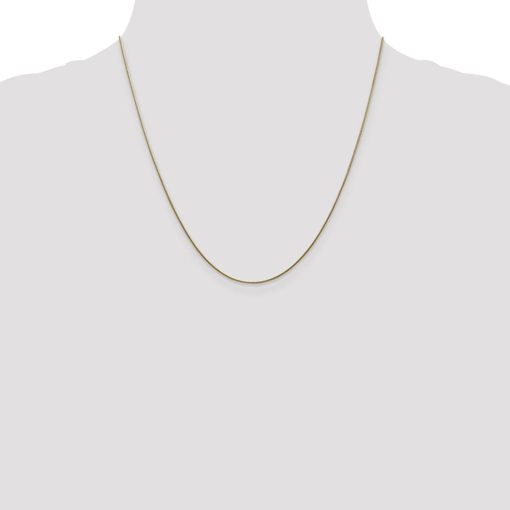 14K Yellow Gold 20" Snake Chain Necklace - 0.8mm Width with Lobster Clasp by 0