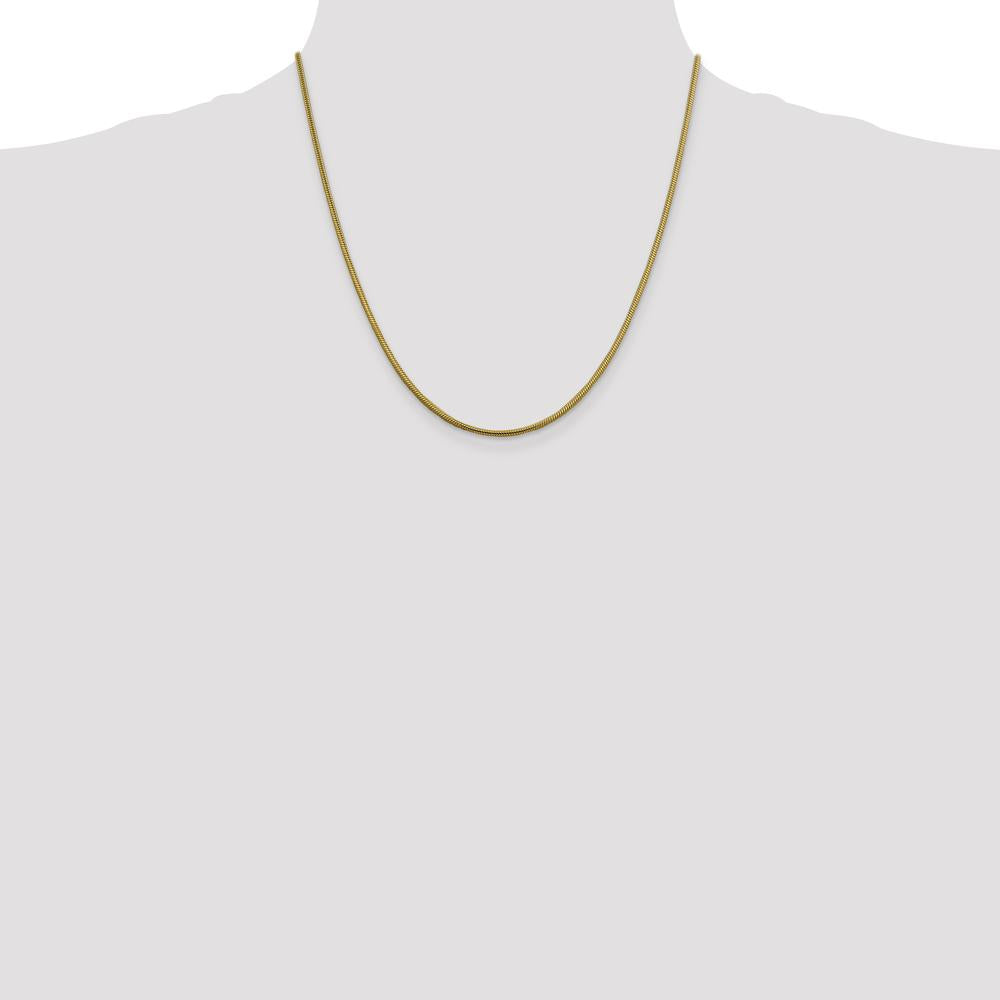 14K Yellow Gold 20" Snake Chain Necklace with Lobster Clasp - Polished Finish by 0