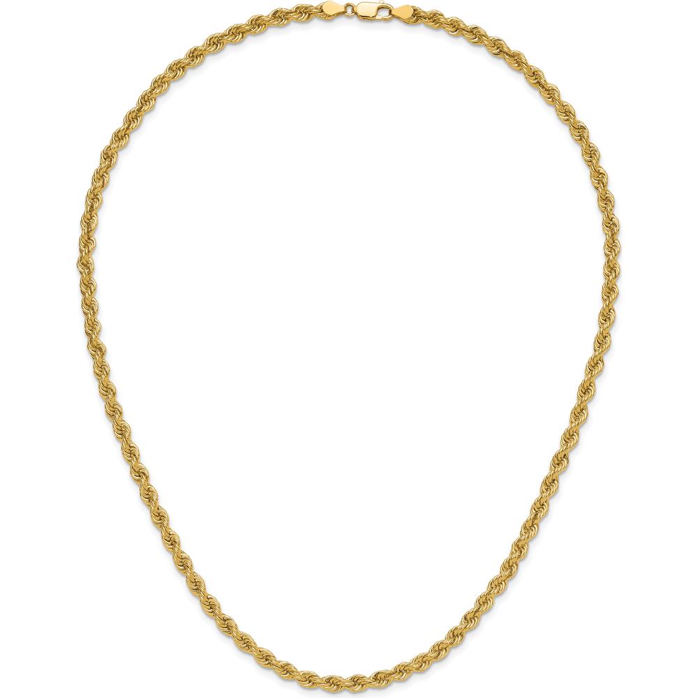 14K Yellow Gold 20" Solid 5mm Rope Chain Necklace with Lobster Clasp
