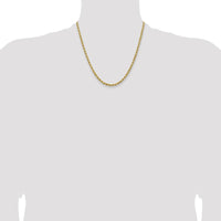 14K Yellow Gold 20" Solid Diamond-Cut Rope Chain Necklace with Lobster Clasp - 3.75mm
