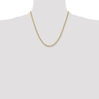 14K Yellow Gold 20" Solid Rope Chain Necklace - 3.4mm