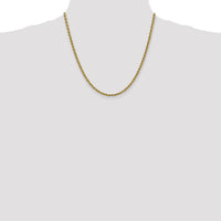 14K Yellow Gold 20" Solid Rope Chain Necklace with Lobster Clasp - 3mm Width