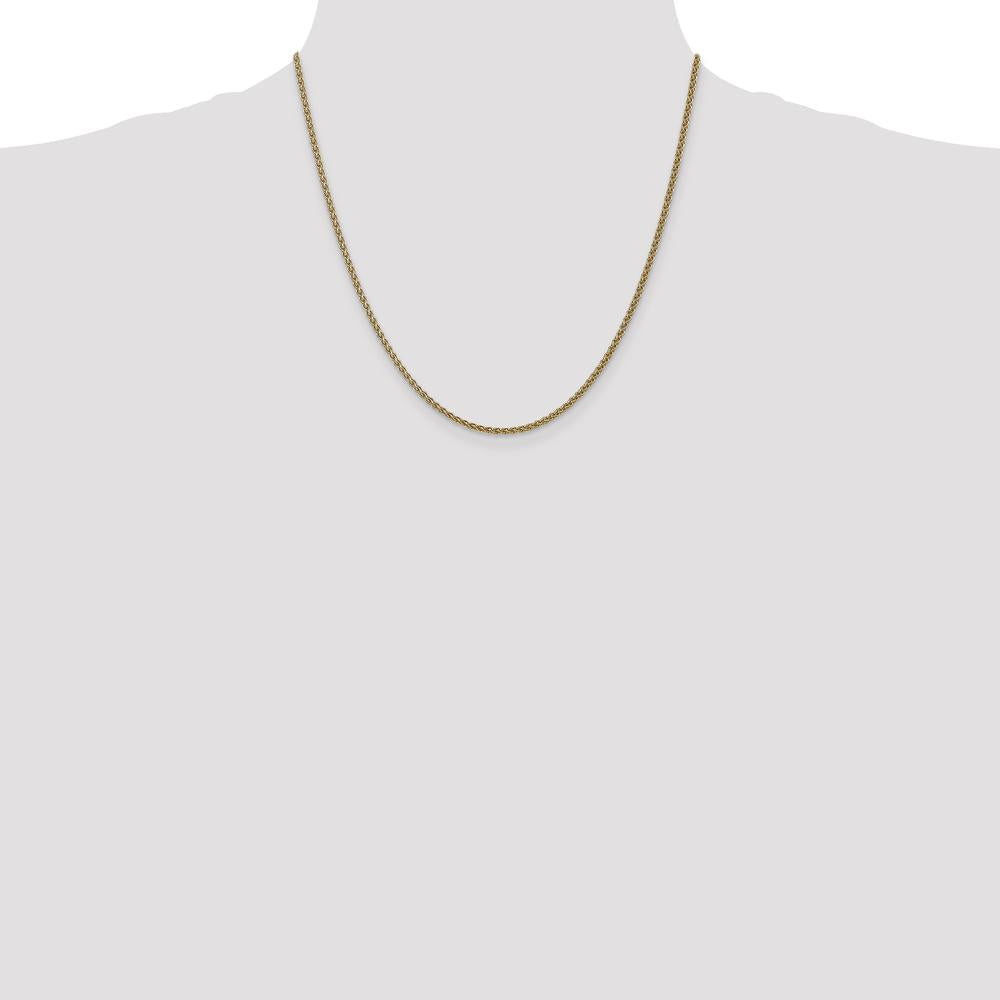 14K Yellow Gold 20" Spiga Chain Necklace with Spring Ring Clasp by Oro Pregiato
