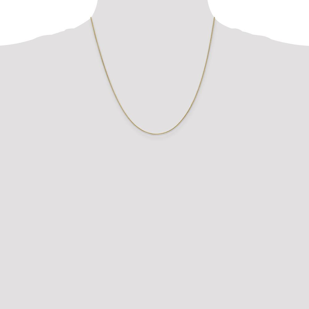 14K Yellow Gold 20" Spiga Chain with Spring Ring Clasp - 0.85mm Width by Oro Pregiato