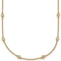 14K Yellow Gold 20-Station Bezel-set Diamond Necklace - 10.0 Carat Total Diamond Weight by Oro Pregiato