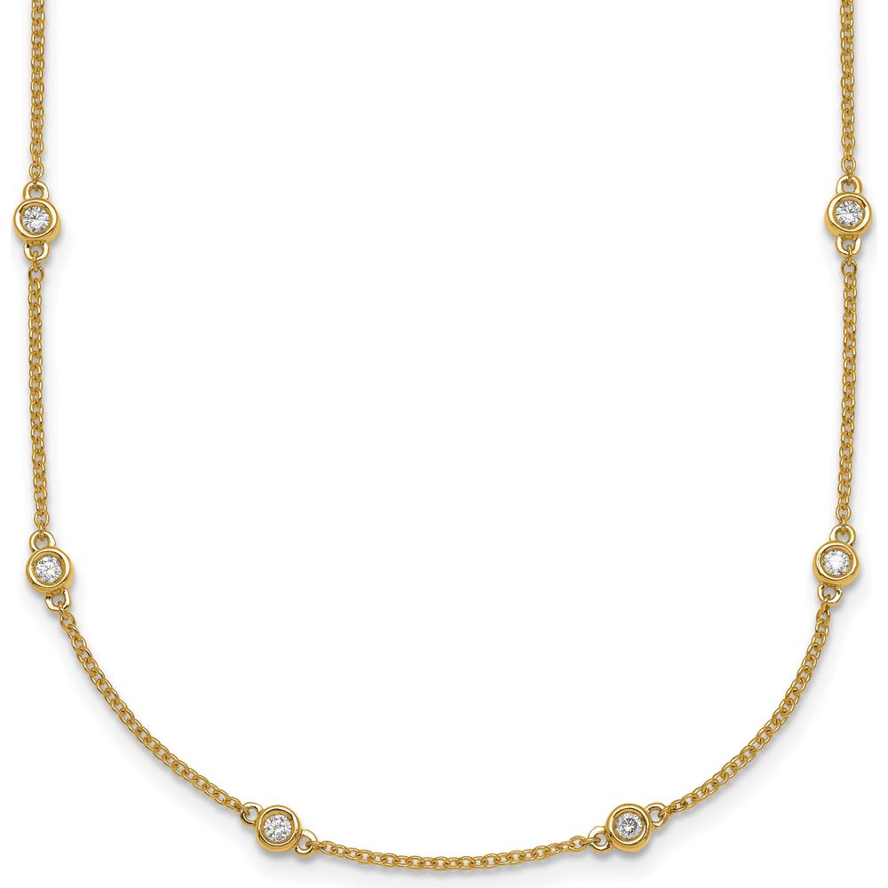 14K Yellow Gold 20-Station Bezel-set Diamond Necklace - 10.0 Carat Total Diamond Weight by Oro Pregiato