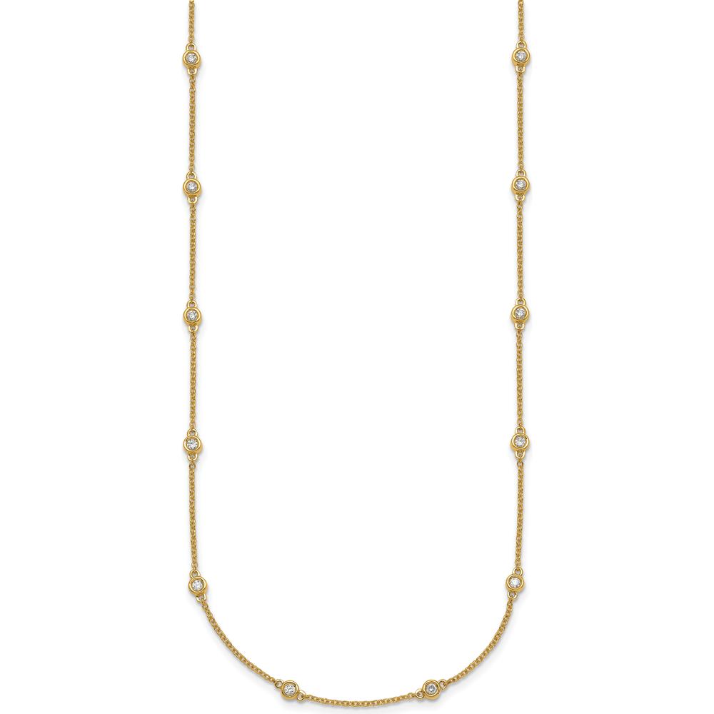 14K Yellow Gold 20-Station Bezel-set Diamond Necklace - 10.0 Carat Total Diamond Weight by Oro Pregiato