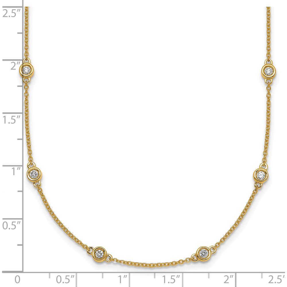 14K Yellow Gold 20-Station Bezel-Set Diamond Necklace with 3/4 Carat Total Diamond Weight by Oro Pregiato