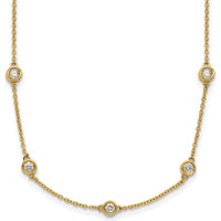 14K Yellow Gold 20-Station Necklace with Bezel-Set Diamonds - 1.3 Carat Total Diamond Weight by Oro Pregiato
