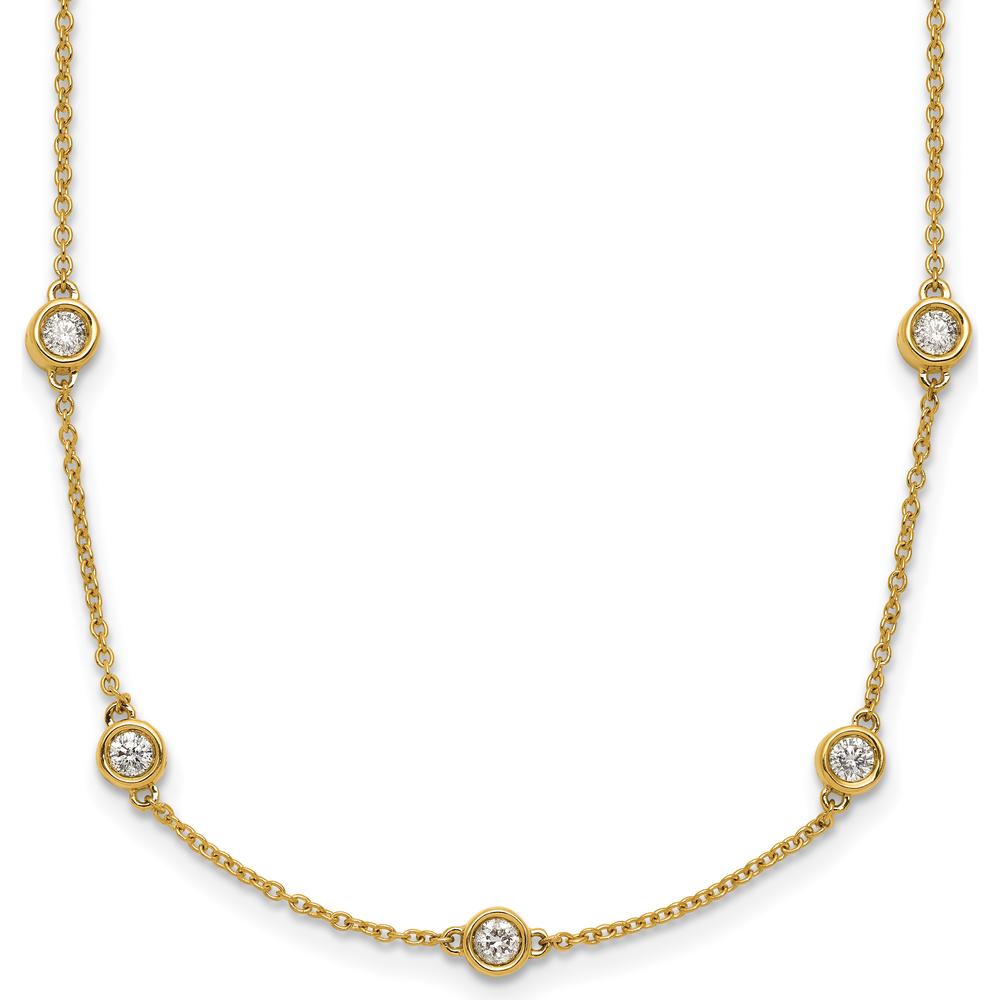 14K Yellow Gold 20-Station Necklace with Bezel-Set Diamonds - 1.3 Carat Total Diamond Weight by Oro Pregiato