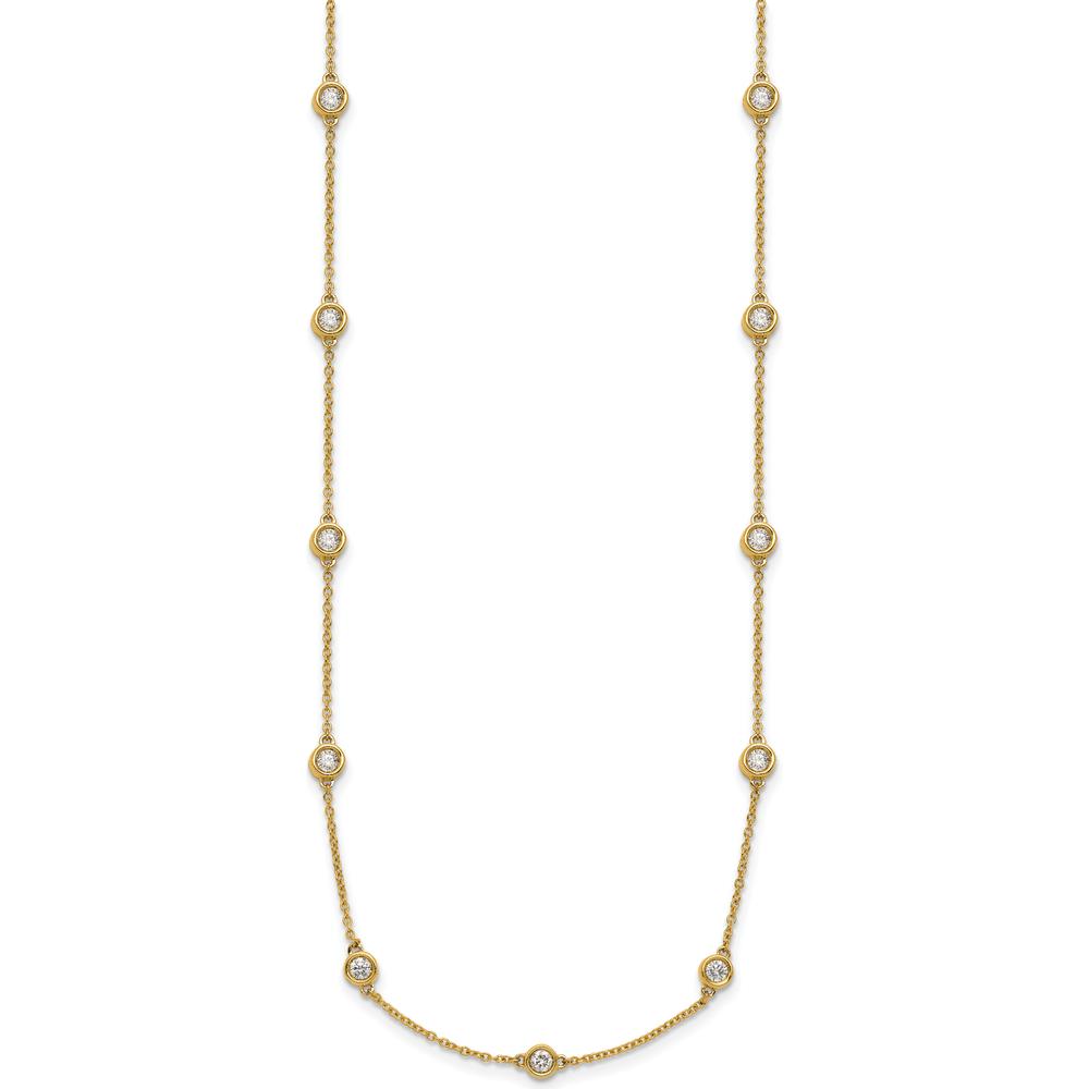 14K Yellow Gold 20-Station Necklace with Bezel-Set Diamonds - 1.3 Carat Total Diamond Weight by Oro Pregiato