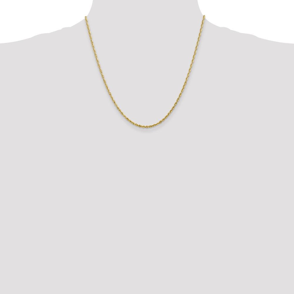 14K Yellow Gold 20" Ultra Diamond-cut Rope Chain - 2.25mm Width by Oro Pregiato