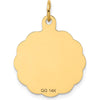 14K Yellow Gold 20mm Engravable Baseball Disc Pendant by Oro Pregiato